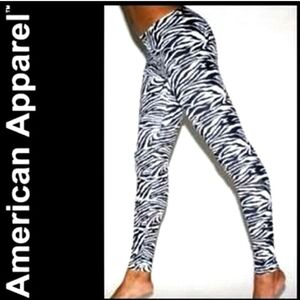 NWOT American Apparel Zebra Print Leggings| Black and White| Size Large